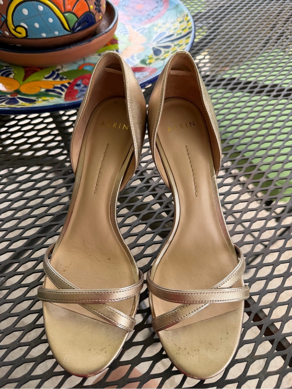 Aerin Metallic Gold D’Orsay Heels